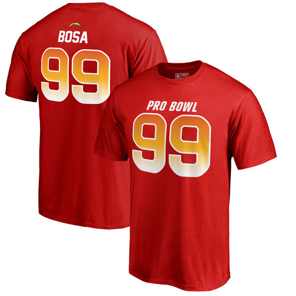 Chargers Joey Bosa AFC Pro Line 2018 NFL Pro Bowl Red T-Shirt