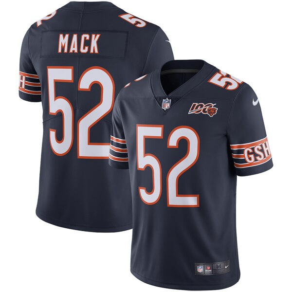 Men's Chicago Bears #52 Khalil Mack Navy 2019 100th Season Vapor Untouchable Limited Stitched NFL Jersey