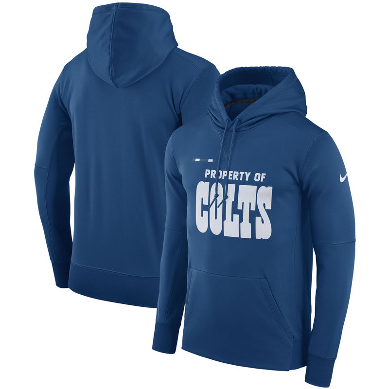 Men's Indianapolis Colts Nike Royal Sideline Property Of Performance Pullover Hoodie