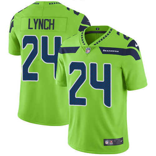 Men's Seattle Seahawks #24 Marshawn Lynch Green Vapor Untouchable Limited Stitched NFL Jersey