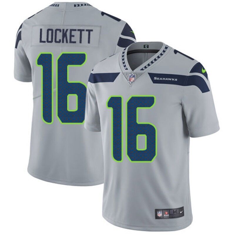 Men's Seattle Seahawks #16 Tyler Lockett Grey Vapor Untouchable Limited Stitched NFL Jersey