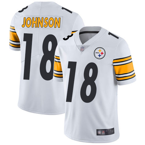 Men's Pittsburgh Steelers ##18 Diontae Johnson White Vapor Untouchable Limited Stitched NFL Jersey