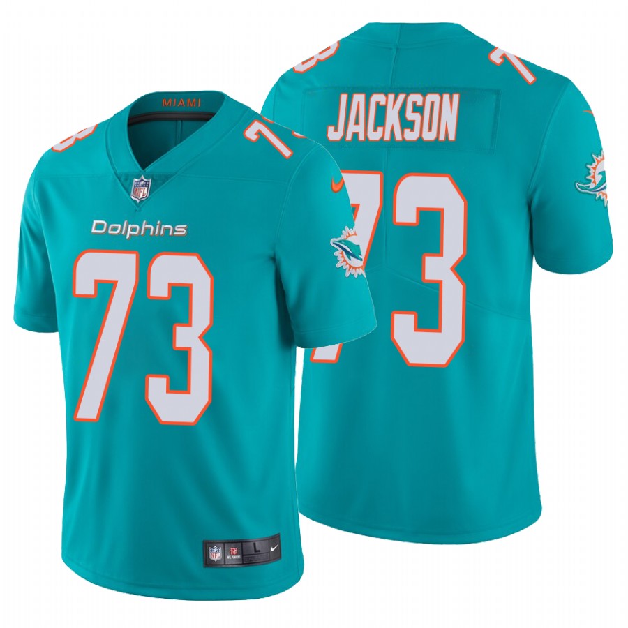 Men's Miami Dolphins #73 Austin Jackson Aqua Vapor Untouchable Limited Stitched Jersey