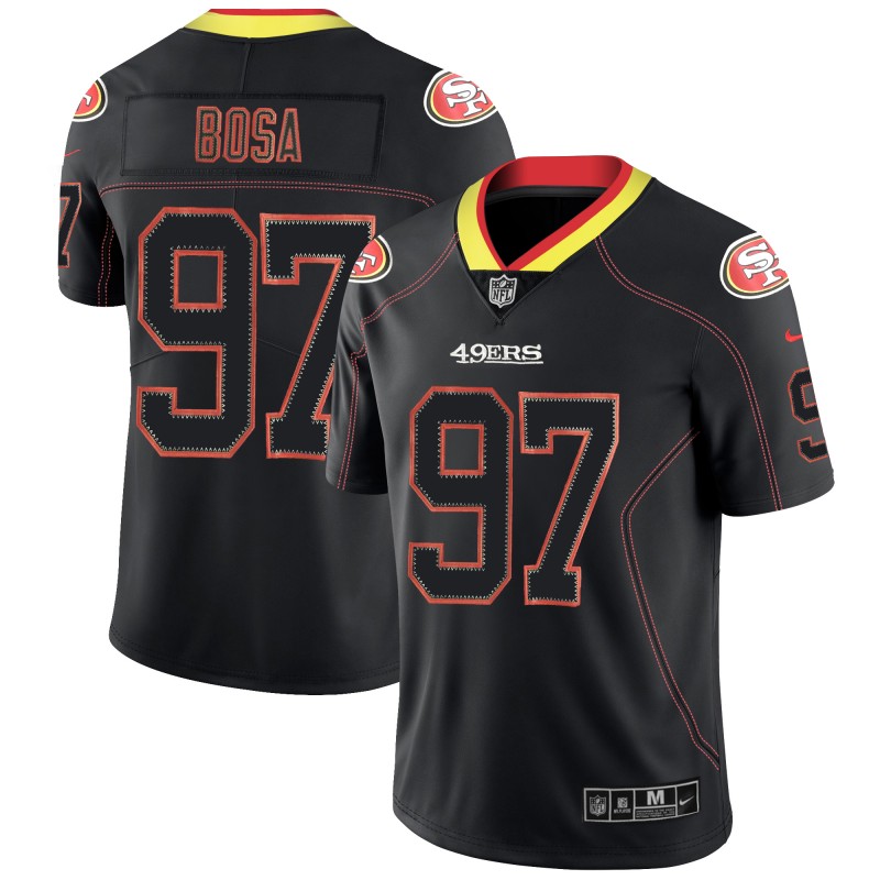 Men's San Francisco 49ers #97 Nick Bosa Black Lights Out NFL Limited Stitched NFL Jersey