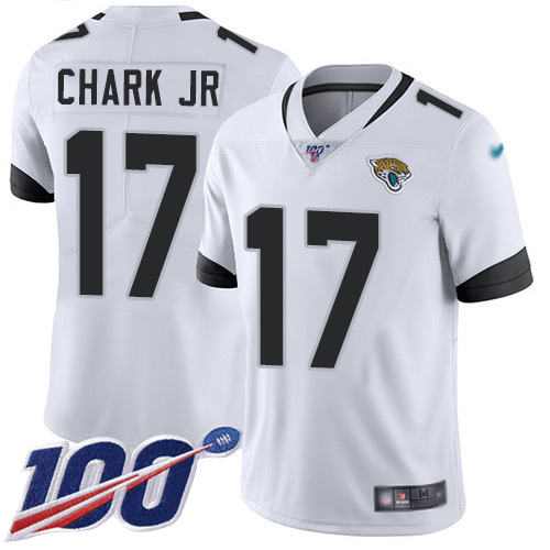 Men's Jacksonville Jaguars #17 DJ Chark Jr. White 2019 100th Season Vapor Untouchable Limited Stitched NFL Jersey