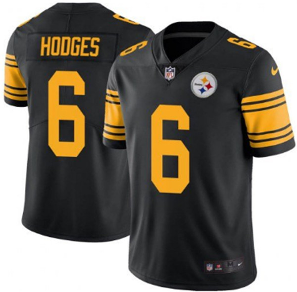 Men's Pittsburgh Steelers #6 Devlin Hodges 2019 Black Color Rush Limited Stitched NFL Jersey