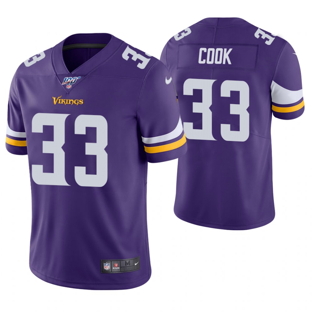 Men's Minnesota Vikings #33 Dalvin Cook Purple 2019 100th Season Vapor Untouchable Limited Stitched NFL Jersey
