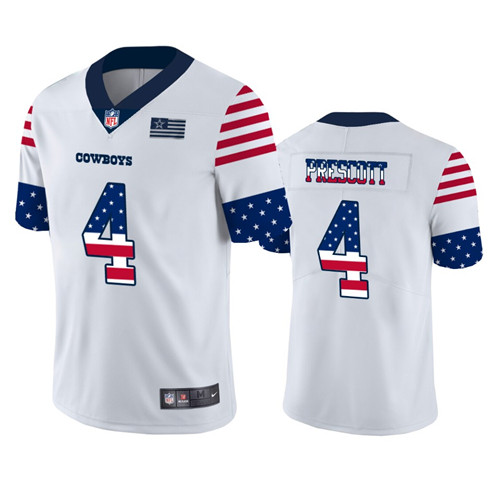 Men's Dallas Cowboys ACTIVE PLAYER Custom White 2019 USA Flag Fashion Stitched Jersey