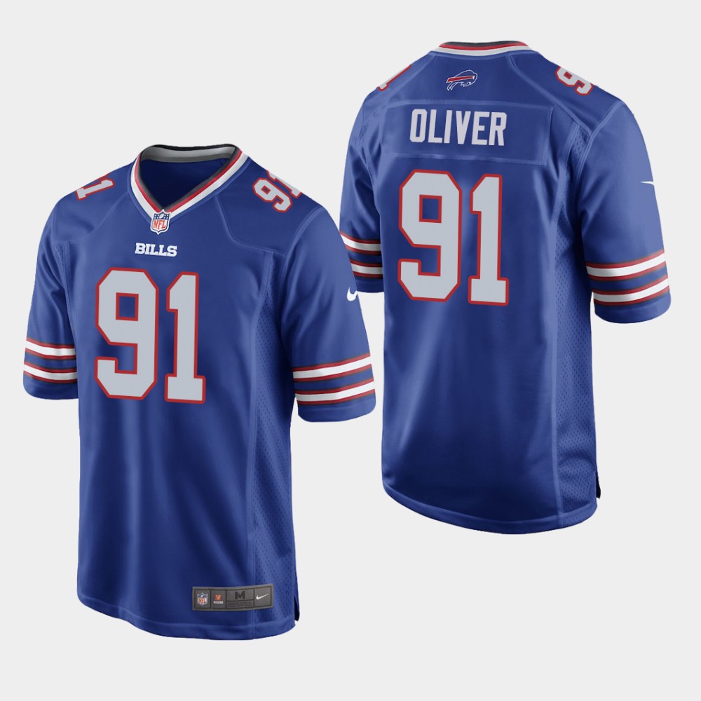 Men's Buffalo Bills #91 Ed Oliver Blue Stitched NFL Jersey