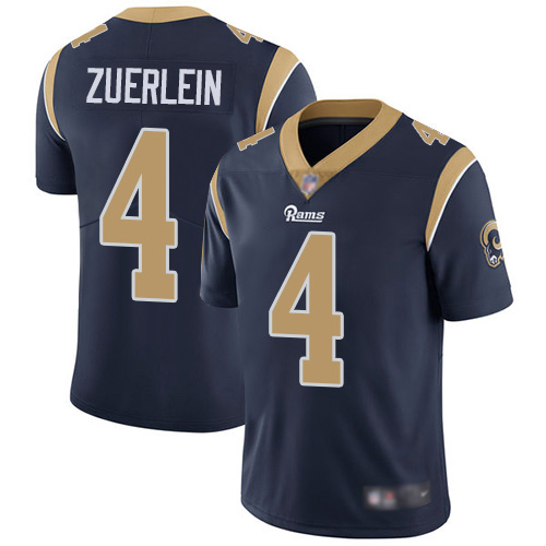 Men's Los Angeles Rams #4 Greg Zuerlein Navy Vapor Untouchable Limited Stitched NFL Jersey