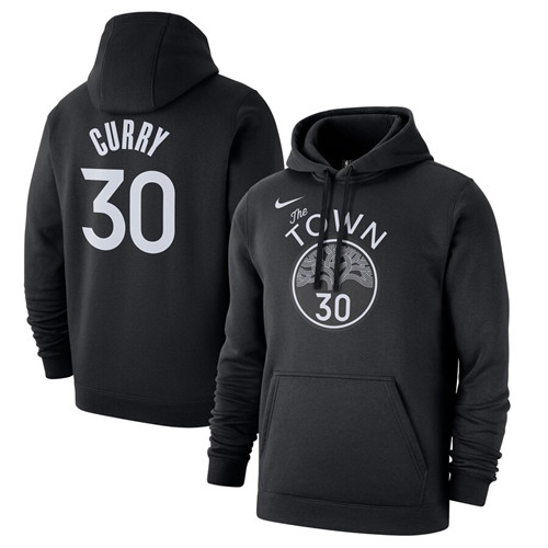 Men's Golden State Warriors #30 Stephen Curry or Custom Black 201920 City Edition Name & Number Pullover Hoodie