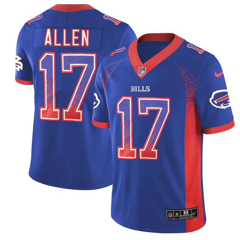Men's Bills #17 Josh Allen Blue 2018 Drift Fashion Color Rush Limited Stitched NFL Jersey