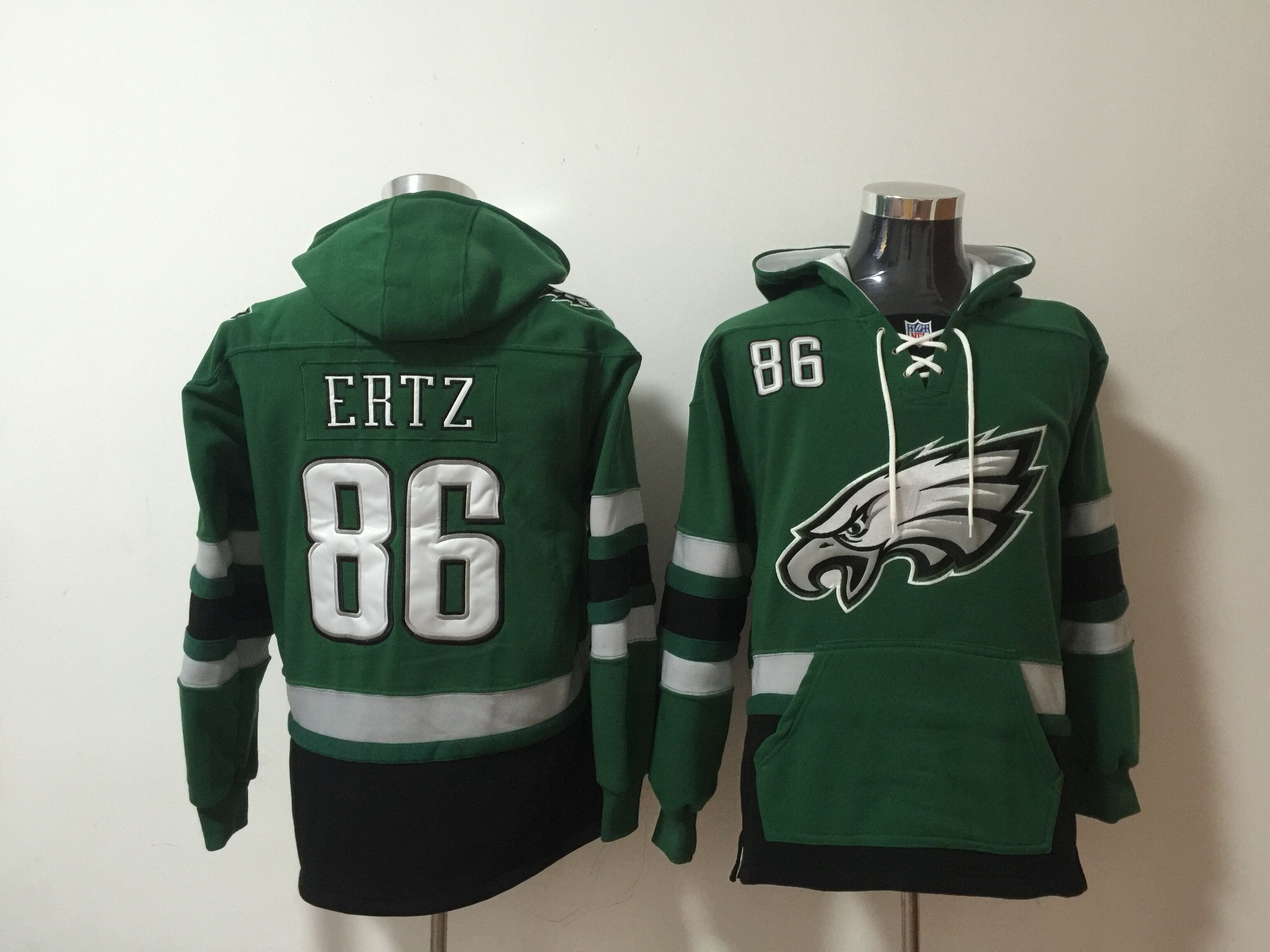 Men's Philadelphia Men's Philadelphia Eagles #86 Zach Ertz Green All Stitched NFL Hoodie Sweatshirt