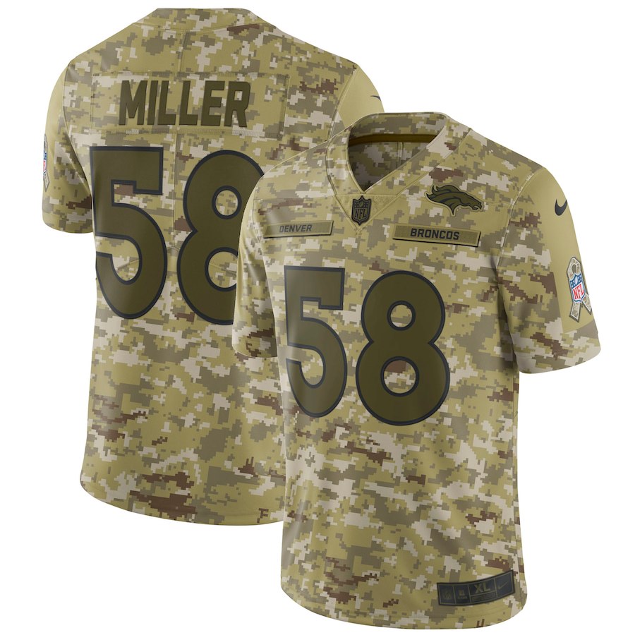 Men's Broncos #58 Von Miller 2018 Camo Salute to Service Limited Stitched NFL Jersey