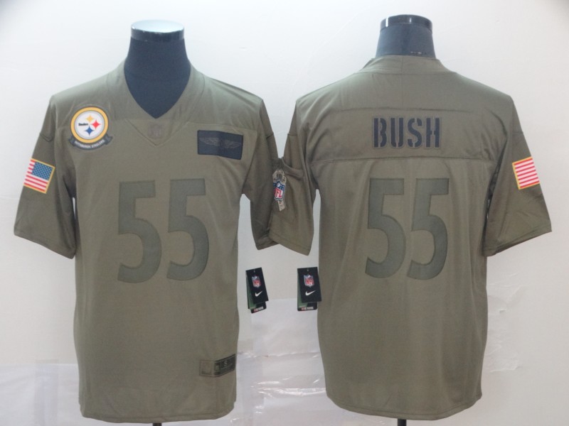Men's Pittsburgh Steelers #55 Devin Bush 2019 Camo Salute To Service Limited Stitched NFL Jersey