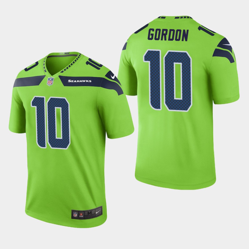 Men's Seahawks #10 Josh Gordon Green Color Rush Stitched NFL Jersey