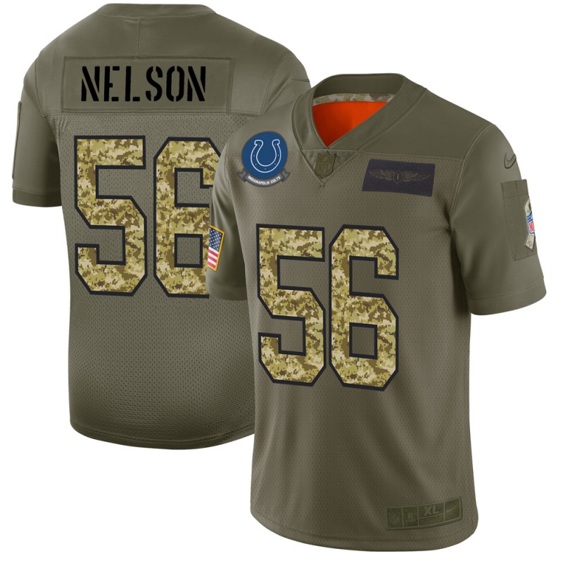 Men's Indianapolis Colts #56 Quenton Nelson 2019 Olive/Camo Salute To Service Limited Stitched NFL Jersey