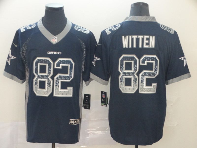 Men's Dallas Cowboys #82 Jason Witten Navy Blue Drift Fashion Color Rush Stitched NFL Jersey