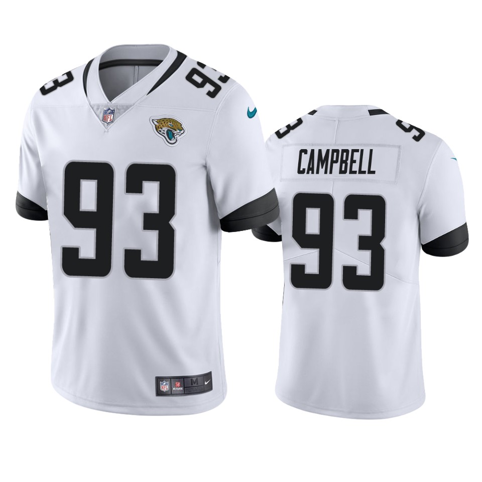 Men's Jacksonville Jaguars #93 Calais Campbell White 2019 Vapor Untouchable Limited Stitched NFL Jersey