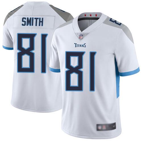 Men's Tennessee Titans #81 Jonnu Smith 2019 White Vapor Untouchable Limited Stitched NFL Jersey