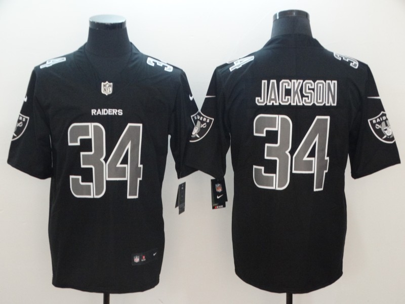 Men's Oakland Raiders #34 Bo Jackson 2018 Black Impact Limited Stitched NFL Jersey