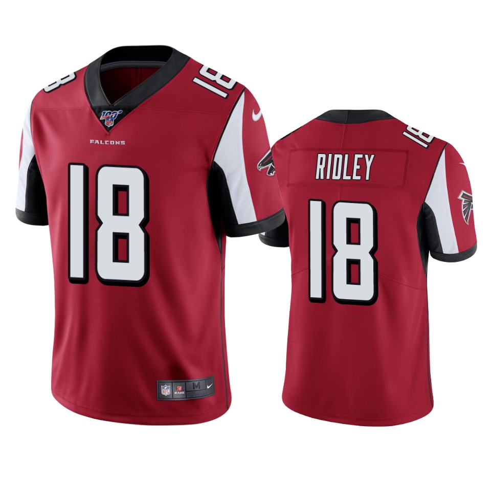 Men's Atlanta Falcons #18 Calvin Ridley Red 2019 100th Season Vapor Untouchable Limited Stitched NFL Jersey