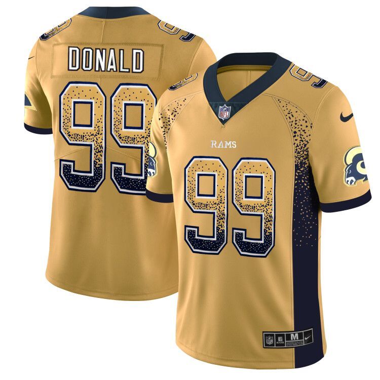 Men's Los Angeles Rams #99 Aaron Donald Gold 2018 Drift Fashion Color Rush Limited Stitched NFL Jersey