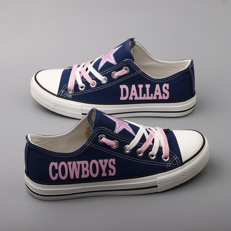 Women Or Youth NFL Dallas Cowboys Repeat Print Low Top Sneakers