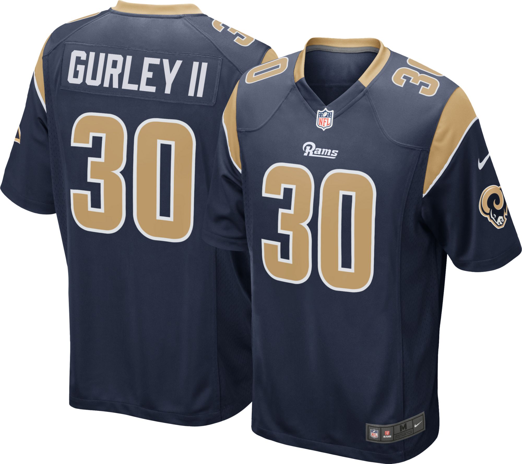 Men's Nike Los Angeles Rams #30 Todd Gurley Navy Game Stitched NFL Jersey