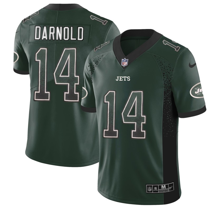 Men's Jets #14 Sam Darnold Green 2018 Drift Fashion Color Rush Limited Stitched NFL Jersey
