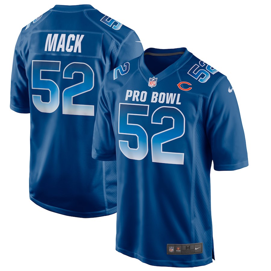 Men's NFC Chicago Bears #52 Khalil Mack Royal 2019 Pro Bowl NFL Game Jersey