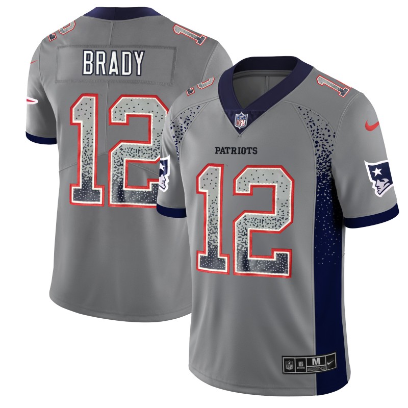 Men's Patriots #12 Tom Brady Gray 2018 Drift Fashion Color Rush Limited Stitched NFL Jersey
