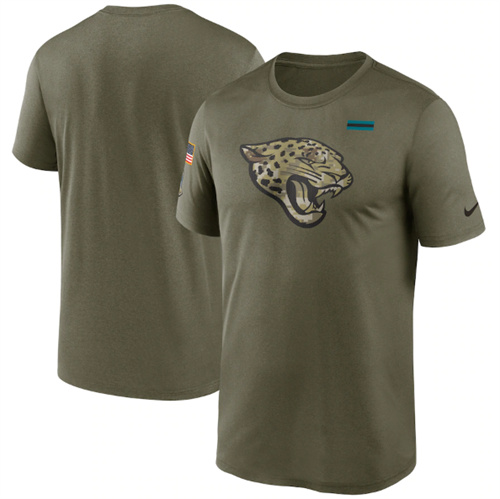 Men's Jacksonville Jaguars 2021 Olive Salute To Service Legend Performance T-Shirt