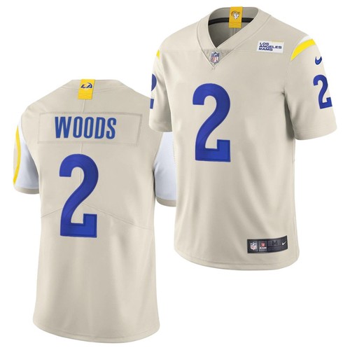 Men's Los Angeles Rams #2 Robert Woods Bone Vapor Untouchable Limited Stitched NFL Jersey