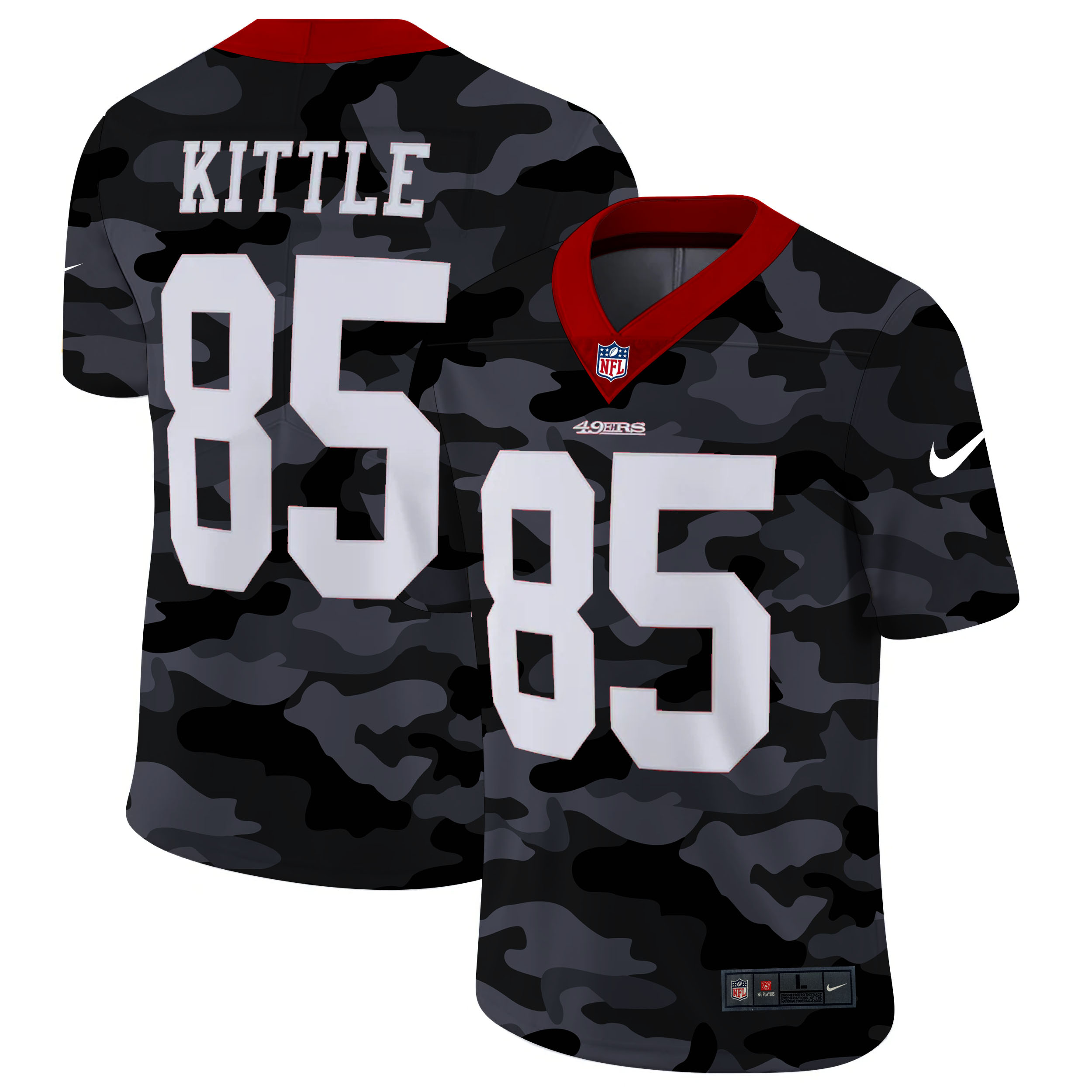 Men's San Francisco 49ers #85 George Kittle 2020 Camo Limited Stitched NFL Jersey