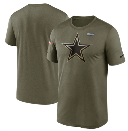 Men's Dallas Cowboys 2021 Olive Salute To Service Legend Performance T-Shirt