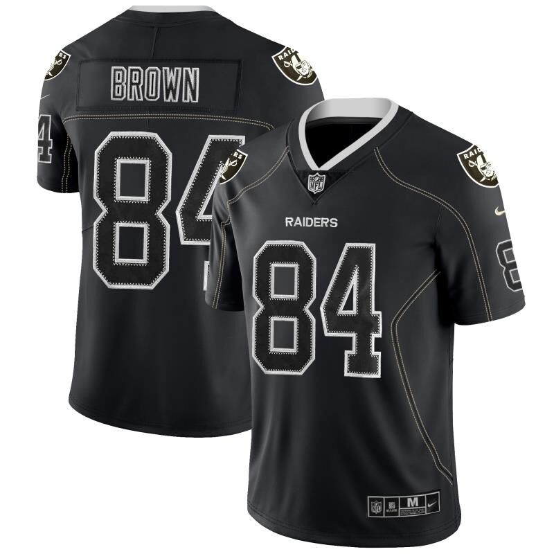 Men's Oakland Raiders #84 Antonio Brown Black Lights Out Color Rush Limited Stitched NFL Jersey
