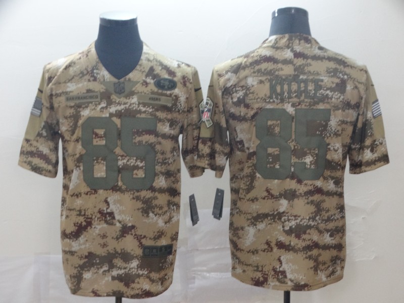 Men's San Francisco 49ers #85 George Kittle Camo Salute To Service Limited Stitched NFL Jersey