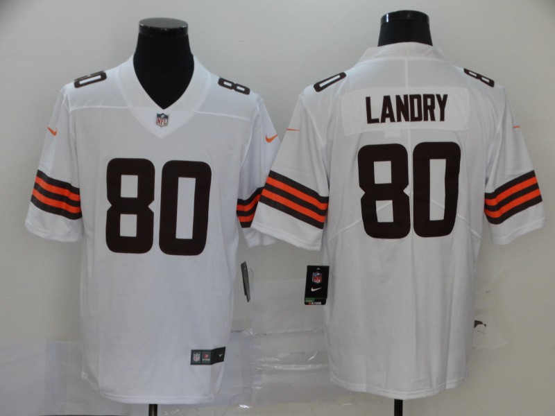 Men's Cleveland Browns #80 Jarvis Landry New White Vapor Untouchable Limited Stitched Jersey