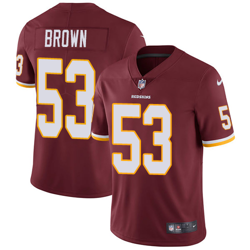 Men's Washington Redskins #53 Zach Brown Burgundy Red Vapor Untouchable Limited Stitched NFL Jersey