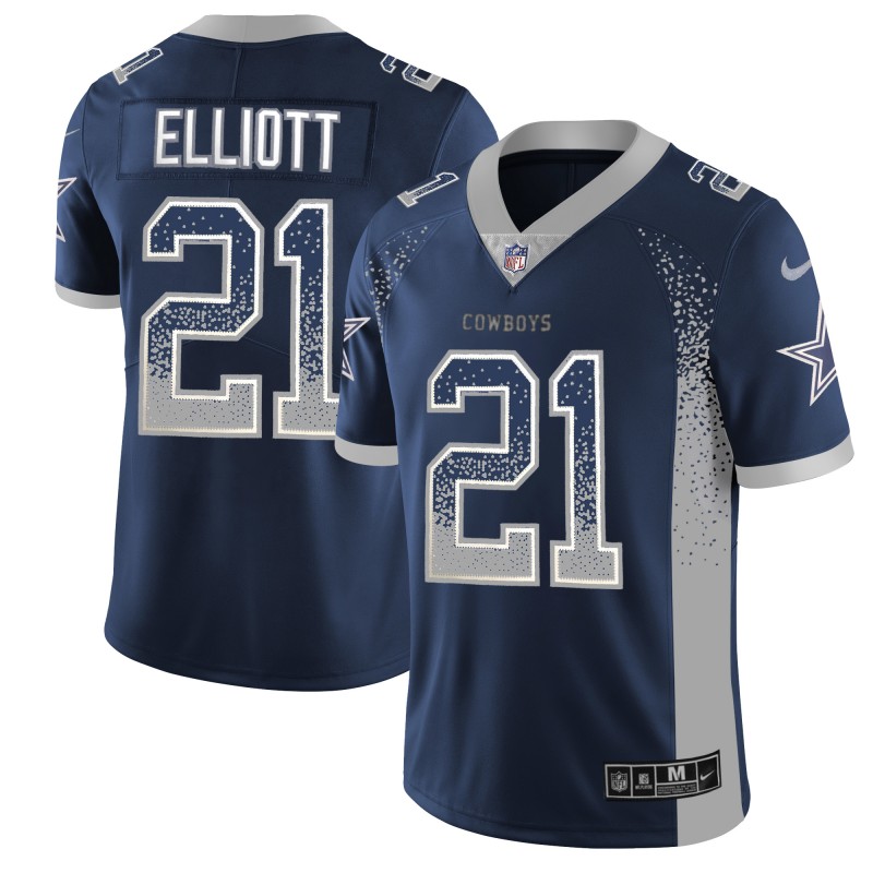 Men's Dallas Cowboys #21 Ezekiel Elliott Navy Blue 2018 Drift Fashion Color Rush Limited Stitched NFL Jersey