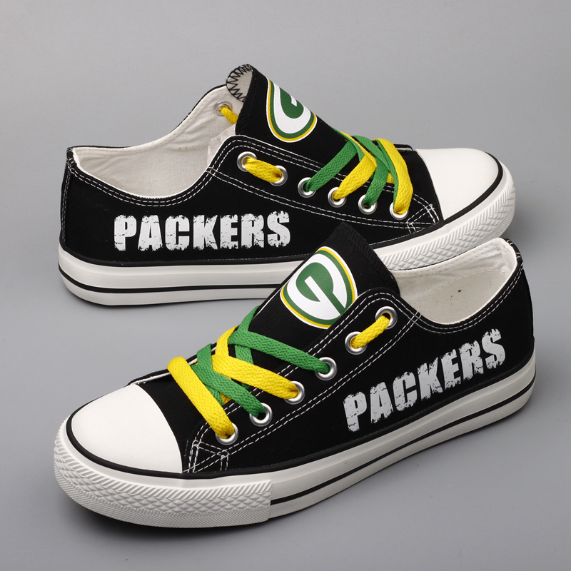 Women Or Youth Green Bay Packers Repeat Print Low Top Sneakers 004