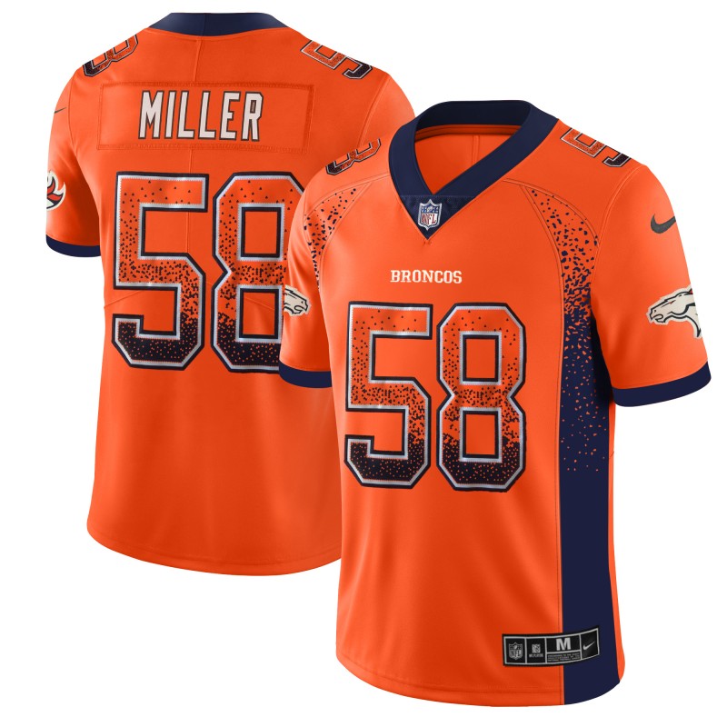 Men's Broncos #58 Von Miller Orange 2018 Drift Fashion Color Rush Limited Stitched NFL Jersey