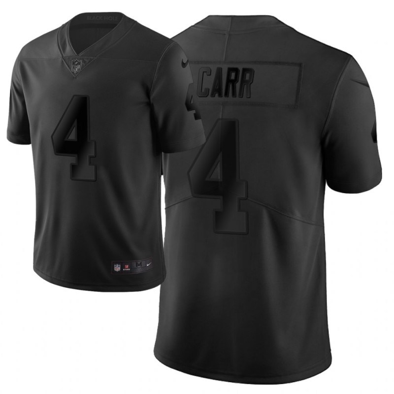 Men's Oakland Raiders #4 Derek Carr Black Vapor City Edition Limited Stitched NFL Jersey