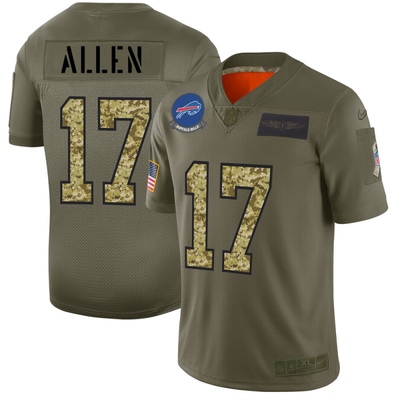 Men's Buffalo Bills #17 Josh Allen 2019 Olive/Camo Salute To Service Limited Stitched NFL Jersey