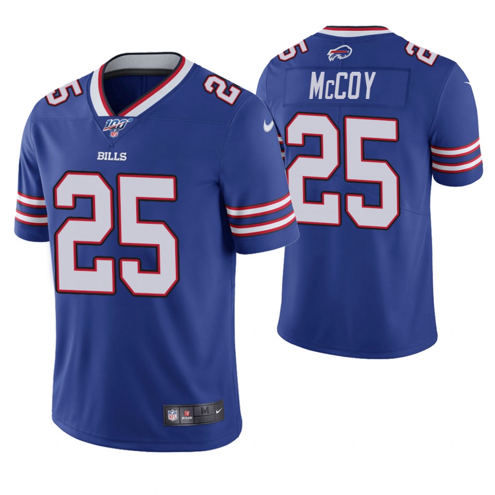 Men's Buffalo Bills #25 LeSean McCoy 100th Season Blue Vapor Untouchable Limited Stitched NFL Jersey