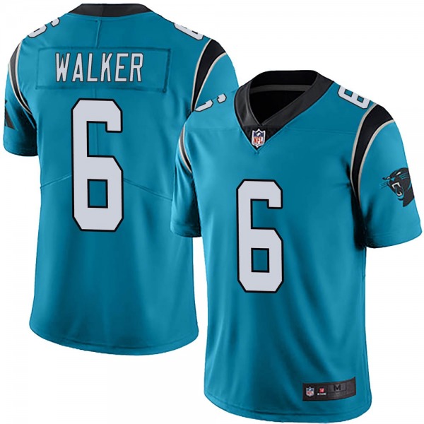 Men's Carolina Panthers #6 P.J. Walker Blue Vapor Untouchable Limited Stitched NFL Jersey