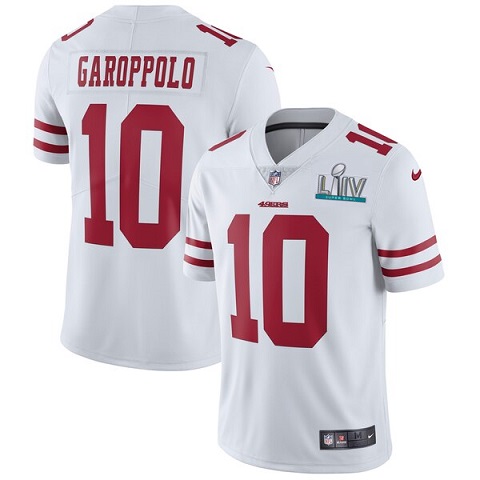 Men's San Francisco 49ers #10 Jimmy Garoppolo White Super Bowl LIV Vaper Untouchable Limited Stitched NFL Jersey