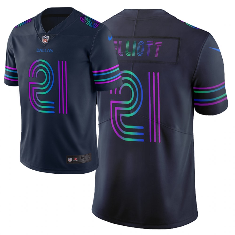 Men's Dallas Cowboys #21 Ezekiel Elliott Navy 2019 City Edition Limited Stitched NFL Jersey