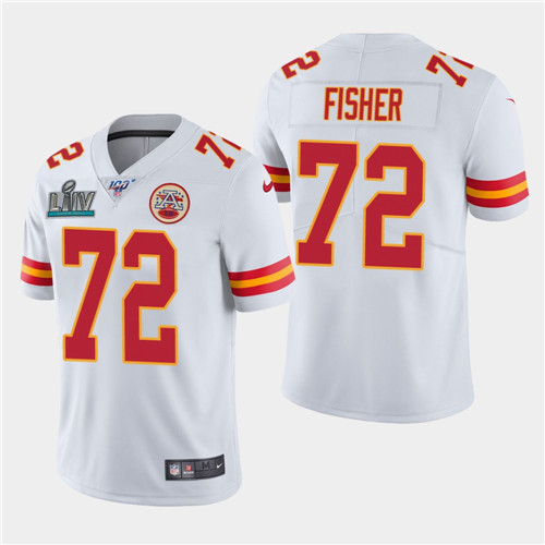 Men's Chiefs #72 Eric Fisher White Super Bowl LIV Vapor Untouchable Limited Stitched NFL Jersey